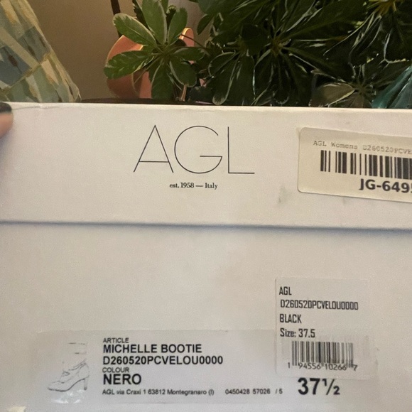 New nIB AGL ITALY Michelle bootie boots sz 37.5 6.5/7 $520 rtl - Picture 2 of 9